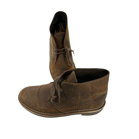 Clarks Originals Men 8M Brown Nubuck Leather Chukka Lace Up  Ankle Desert Boots